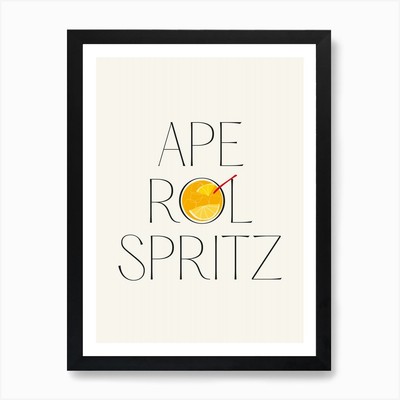 Aperol Spritz Cocktail Art Print Framed Wall Art Poster Canvas Print Picture