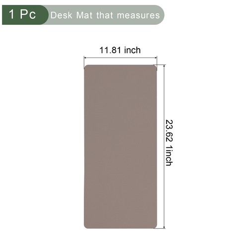 Desk Mat Protector PVC Laptop Pad Writing Mat (Khaki/Silver 23.62x11.81 Inch) - Bild 2 von 6