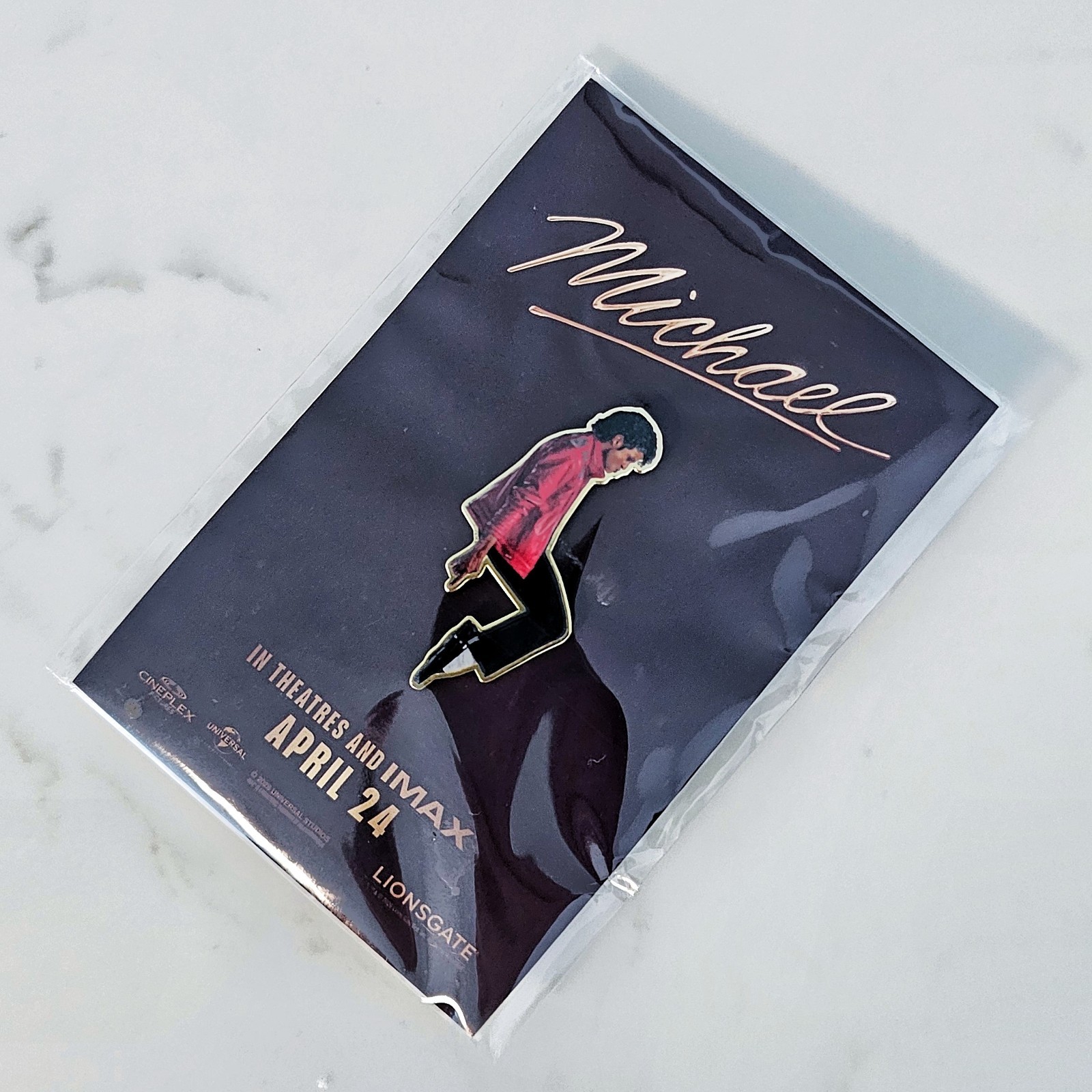 RARE 2026 Michael Jackson Movie Promo Pin Lionsgate Universal Cineplex Biopic MJ