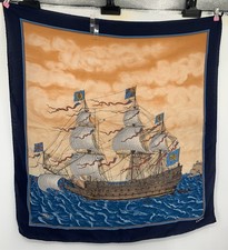 FENDI 100 silk Large ship/Vessel scarf