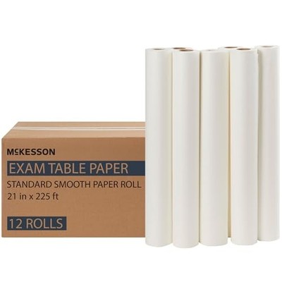 McKesson Medical Exam Table Paper Rolls 21''x225ft 12 Rolls