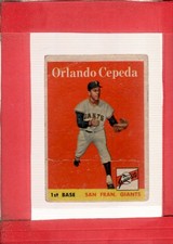 1958 Topps #343 Orlando Cepeda F Fair RC Rookie Giants ID:71889