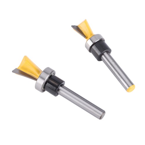 2Pcs/Set Dovetail Bit Joint Router With Bearing Milling Cutter 1/4in Shank New - Picture 4 of 12