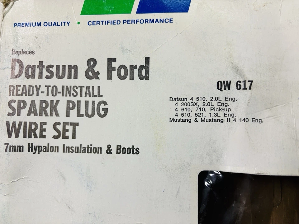 Juego de cables de bujías Wells QW-17 Datsun 200SX 610 710 Mustang Mustang II 4 cilindros Foto 3 de 3