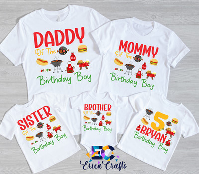 BBQ Birthday Family Shirts, Cookout Birthday Outfit, Grill Party Shirts
