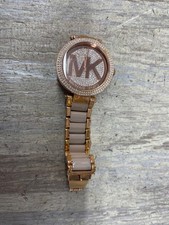Michael Kors Women's Parker Crystal Pave Logo Rose Gold Watch MK6176