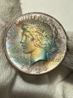 Semi-Key Date 1921 Peace Silver Dollar Collectible - Strong Strike - AU+ Toned