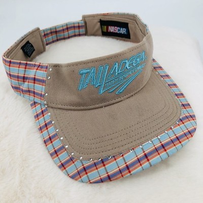 Talladega Super Speedway NASCAR Womens Visor Hat in Bedazzled Plaid