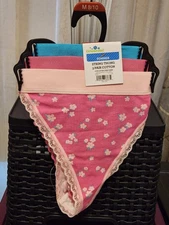 Way to Celebrate Women's Thong Panties 3 Pair w Lace Sz M 8/10 Cute BNWT