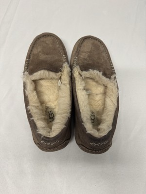 UGG Ansley Slippers Women s 7 Brown Wool Suede Leather Slip On Cozycore