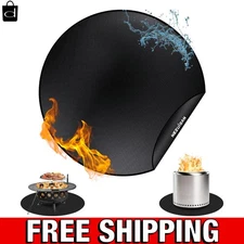 36'' Round Fire Pit Mat - Heat Resistant & Easy to Clean for Outdoor Use