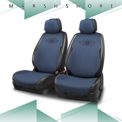 Protex Plus Series Micro Suede Front Row Set 2 Seat Cover Cushion Protector Blue