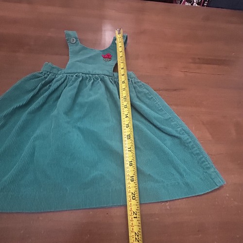 Vintage Alysa Dress Girls 5 Corduroy Pinafore Embroidered Rose 90s Retro - Picture 2 of 7