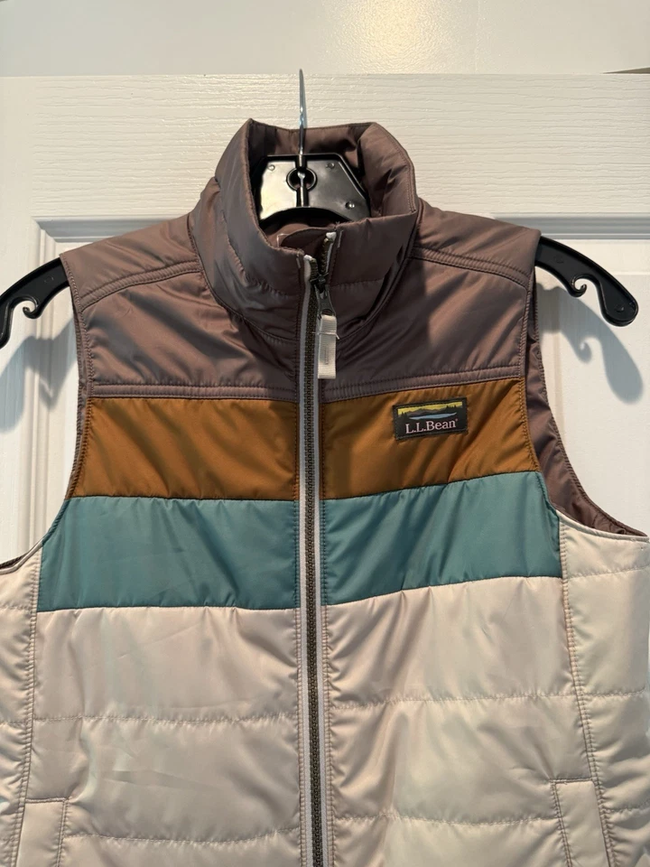 LL Bean Mountain Classic Puffer Chaleco Chaqueta Para Mujer XS Reg. Bloque de color acolchado Foto 2 de 4