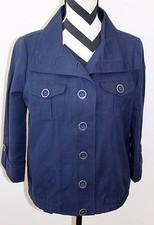 CHICO'S Dark Blue Button Up Jacket Blazer Sz 0 209