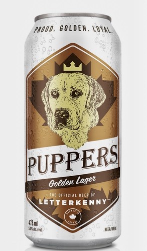 Puppers empty beer can Letterkenny fans!