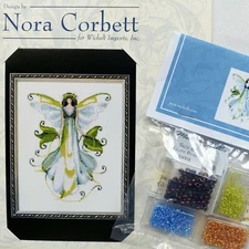 Morning Glory Cross Stitch Chart and Embellishment Pack by Nora Corbett NC126