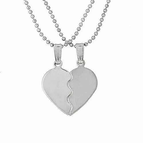 Beautiful Stainless Steel Broken Heart Pendant With Chain Color Silver+Silver - Bild 8 von 9