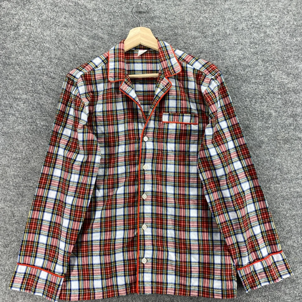 Crewcuts Sleepshirt Boys XL Red Plaid Button Up Collared Long Sleeve Sleepwear - Image 3 of 4