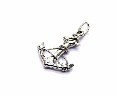 18K WHITE GOLD PENDANT (750) 'ANCHOR with Wire