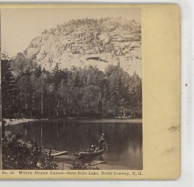 No 56 White Horse Ledge from Echo Lake N Conway NH John Soule Stereoview c1860