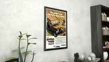 Jeep The Golden Eagle Framed Canvas Giclee Vintage Car Advertising Poster