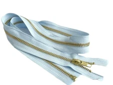 19 Inch Metal Zipper YKK #5 Golden Brass Medium Weight  Separating Made in USA