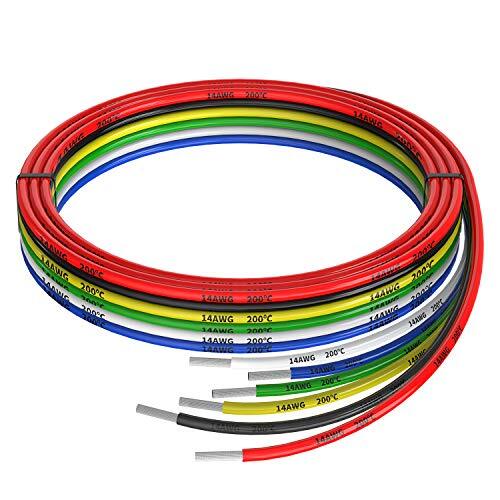 14 AWG Silikon Elektrokabel Kabel 6 Farben (5 Fuß 6 Farben je 5 Fuß 14 AWG - Bild 2 von 2