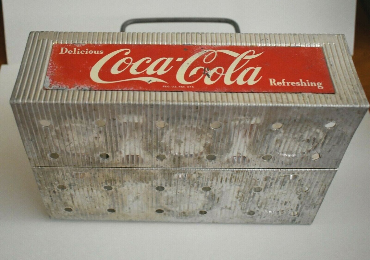 Vintage Coca Cola Metal Crate Six 75th Commemorative Rare Unopened