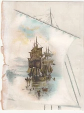 Chas M Stieff Pianos Baltimore MD H I Shank Harrisburg PA Ship Vict  Card c1880s