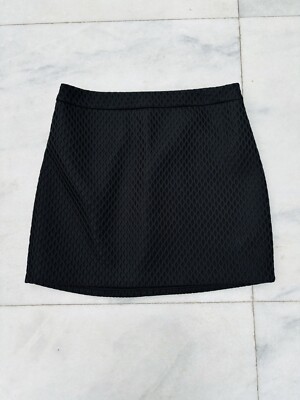 Express Black Embroidered Mini Skirt Size NWOT