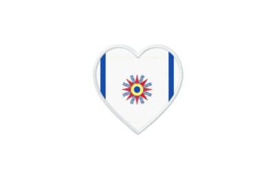 2 Autocollants Drapeau Cœur Chaldéen Assyrien - Stickers Décoratifs