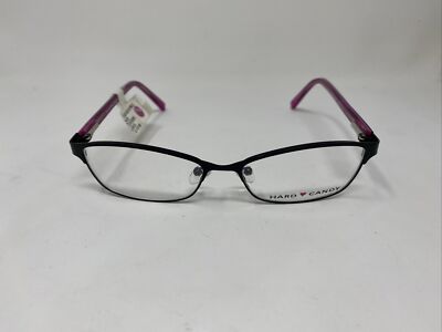 HARD CANDY HC22 MBLK MATTE BLACK on PINK 52/15/140 FLEX HINGE EYEGLASSES !A01