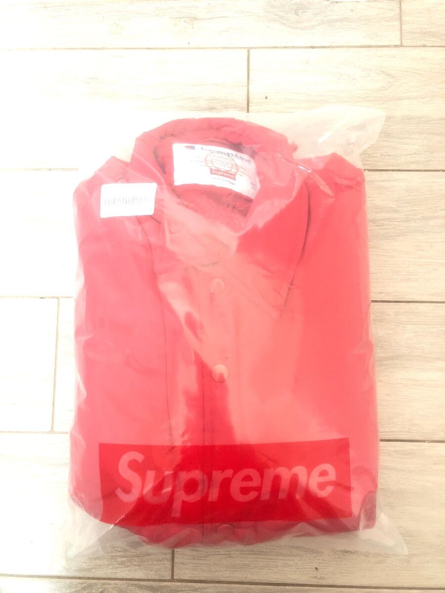 Supreme x Champion Label Coaches Jacket Red SZ XL In Hand Supreme x Champion Label Coaches Jacket Red SZ XL In Hand