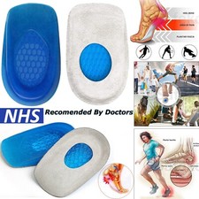 Gel Heel Inserts Shoe Pads Insoles Support Plantar Fasciitis Foot Pain Relief UK