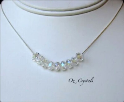 Carrie Necklace made with Swarovski 8mm Crystal AB Beads Sex the