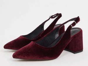 burgundy slingbacks