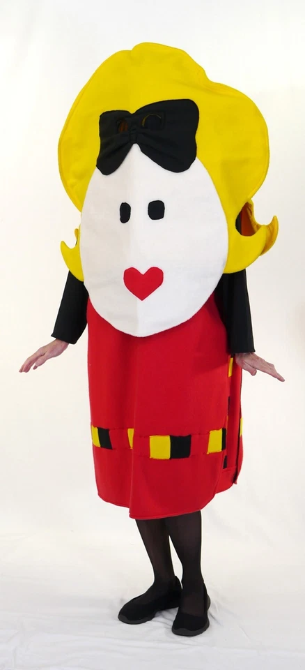 Disfraz de mascota pelo rubio Bouffant - Talla adulto - Cabeza/Vestido/Camisa - Pelo grande Foto 3 de 4