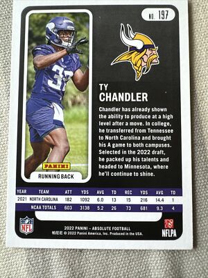 2022 Panini Absolute - Rookies Spectrum #197 Ty Chandler /275 (RC