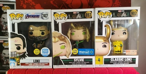 Funko Pop Marvel Lok Exclusivo Set - #747 LOKI Gitd, #897 Sylvie, #902 LOKI 