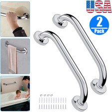 2PCS Stainless Steel Grab Bar Bathroom Safety Handicap Shower Tub Handle Support