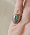Vintage Natural Opal Gemstone 925 Sterling Silver Handmade Ring Sz 7