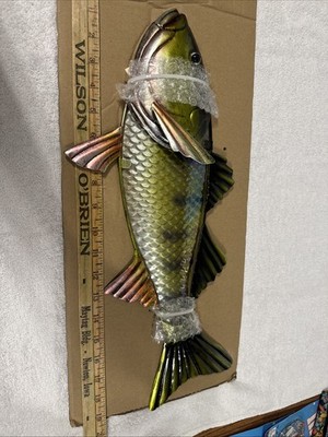 Perch fish metal glass wall decor