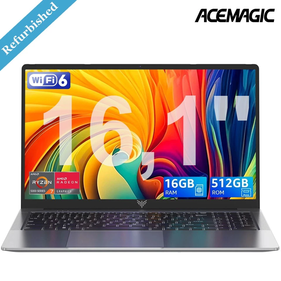 ACEMAGIC AX16 Pro 16.1" FHD Laptop AMD Ryzen 7 5700U 16GB DDR4 512GB Notebook