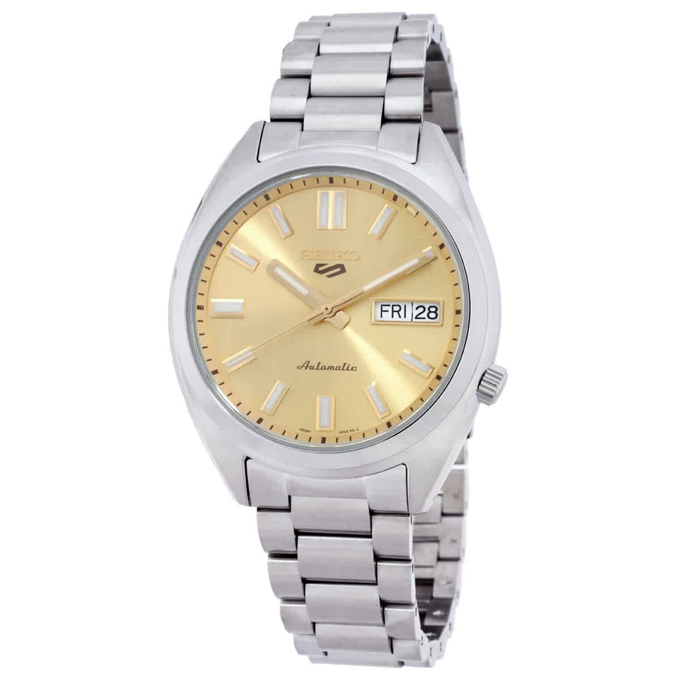 Reloj deportivo automático con esfera dorada Seiko 5 SRPL59K1