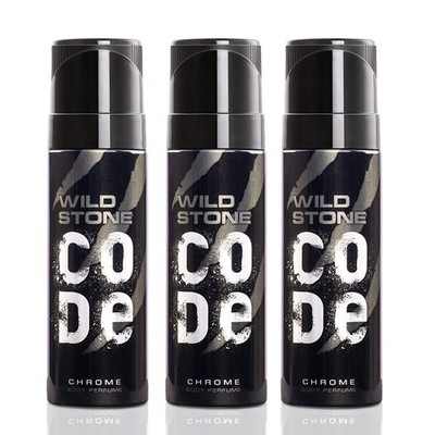 Wild Stone Code Chrom Parfüm Körperspray 120ml Jedem Pack 3