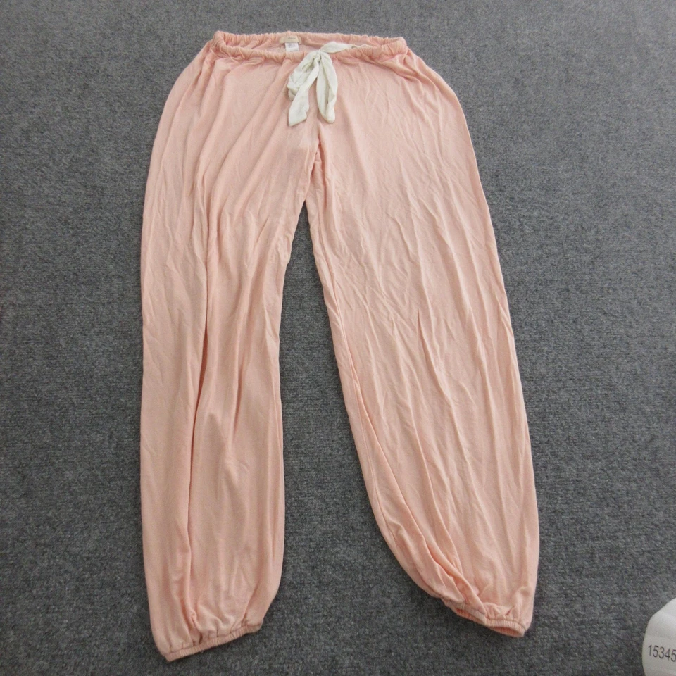 Eberjey Pajama Set Womens Small Pink Modal Tie Hem Top Drawstring Cuff Pants - Image 2 of 4