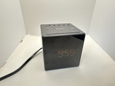 Sony ICF-C1T Desktop Dual Alarm Clock AM FM Radio Black Works Perfectly