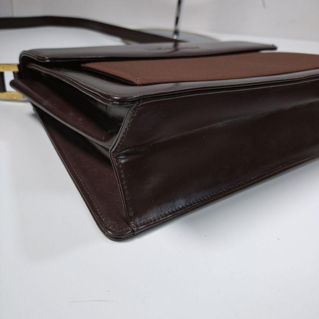 Borsa a tracolla Yves Saint Laurent YSL Cassandra pelle marrone autentica F0803168