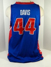 2002-03 Detroit Pistons Hubert Davis #44 Game Used Blue Jersey 54 DP15930